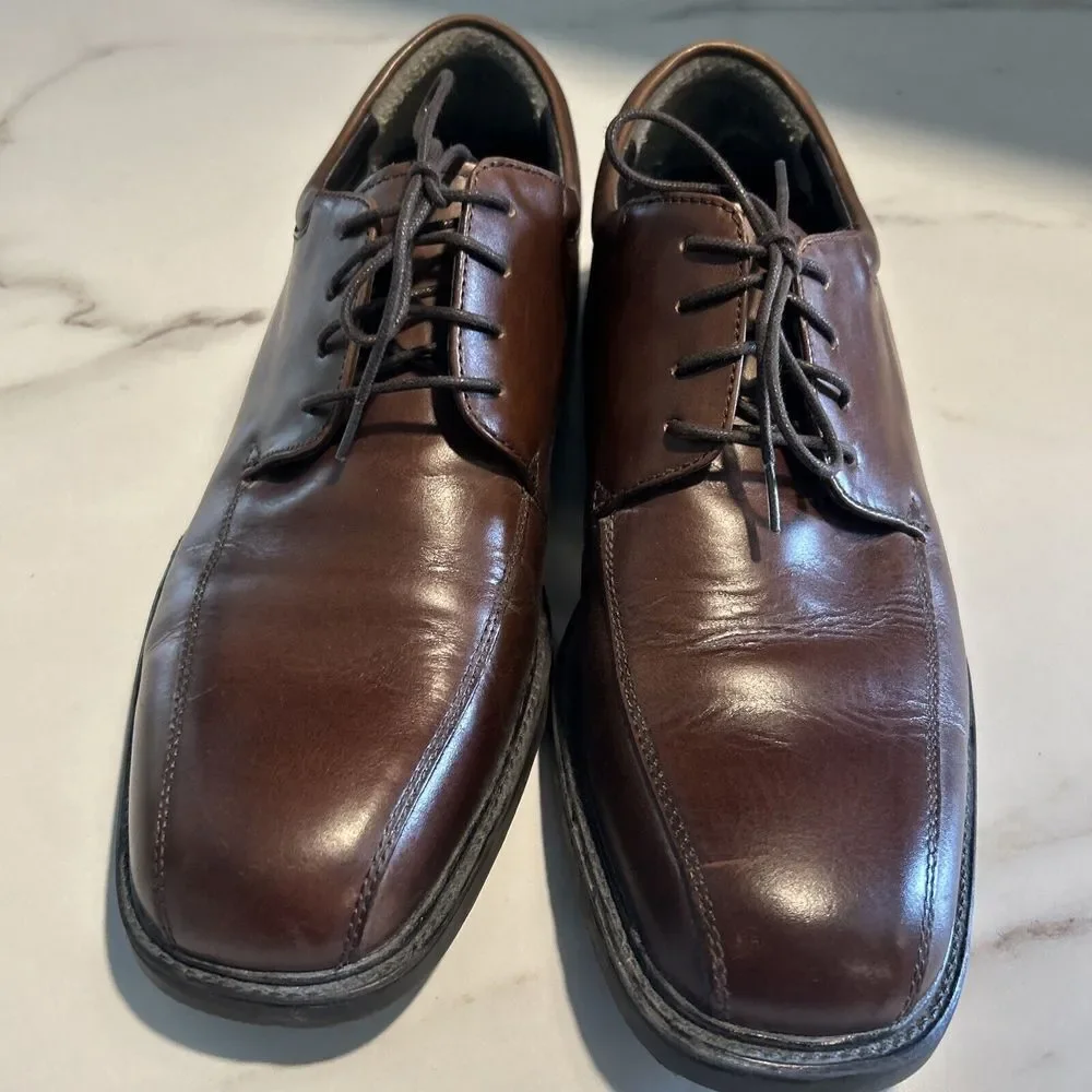 Nunn Bush Comfort Gel‎ Marcell Bicycle Toe Oxford Brown Leather Men's Shoes 9.5M